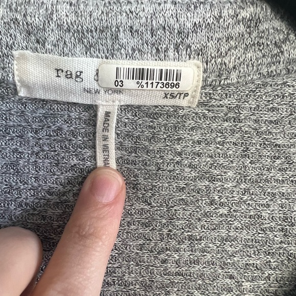 Rag and bone sold out knit grey ribbed button down. - Picture 8 of 8